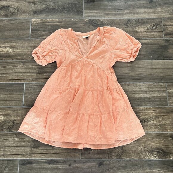 Universal Thread Peach Tiered Dress Size Small - Picture 1 of 5